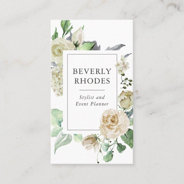 Vattenfärg, Rosor Visitkort (Framsida)