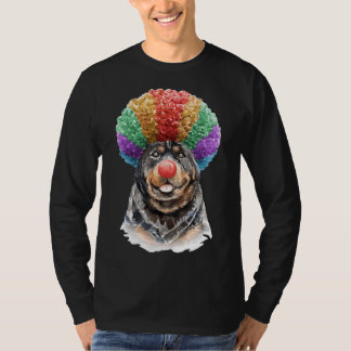 Vattenfärg Rottweiler Clown T Shirt
