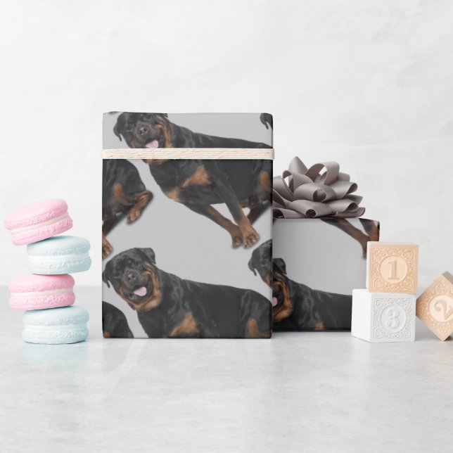 Vattenfärg Rotweiller Hund Pet Animal Roligt Art Presentpapper (Baby Shower)
