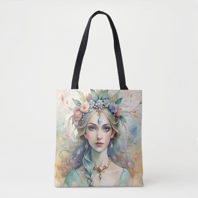 Vattenfärg Royal Muse Tote Bag Tygkasse (Framsida)