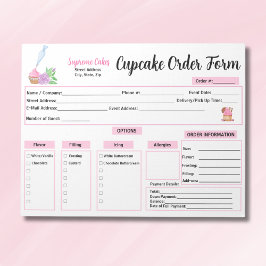 Vattenfärg rullande stift rosor Cupcake beställnin Anteckningsblock