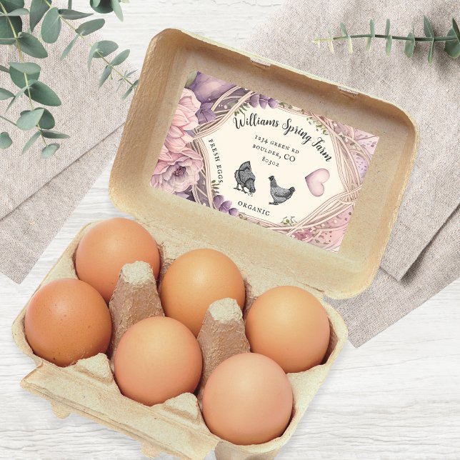 Vattenfärg Rustic Blommigt Egg Carton Fraktsedel (Skapare uppladdad)