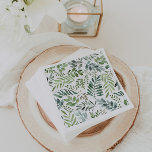 Vattenfärg Rustic Botanical Löv Pappersservett<br><div class="desc">Rustic Watercolor greenery löv mönster</div>