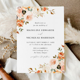 Vattenfärg, Rustic Fall Blommigt Bröllop Inbjudningar