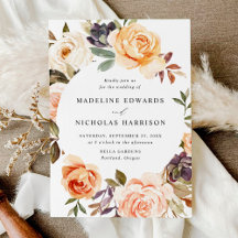 Vattenfärg, Rustic Fall Blommigt Bröllop