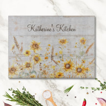 Vattenfärg Rustic Gult Solros Garden Wood