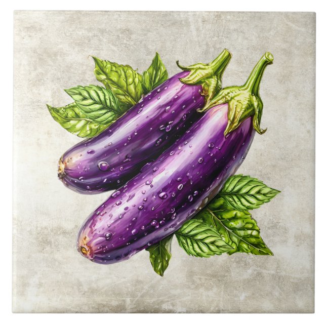 Vattenfärg Rustik Aubergine Falsk Textur Kakelplatta (Framsidan)