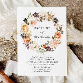 Vattenfärg Rustik Fall Blommigt Utandning Inbjudningar