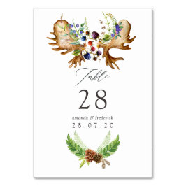Vattenfärg Rustik Skog Bröllop Bordsnummer