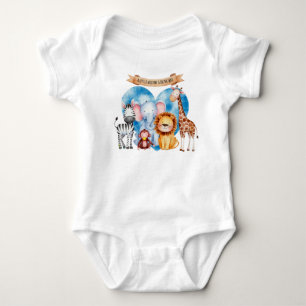 Vattenfärg Safari Animals Babyskor T Shirt