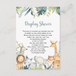 Vattenfärg safari djur duschinsats tilläggskort