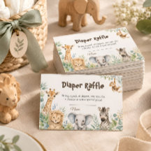 Vattenfärg Safari Djur tema Baby Shower