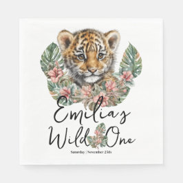 Vattenfärg Safari Vilda Ett Baby Tiger Unge Födels Pappersservett