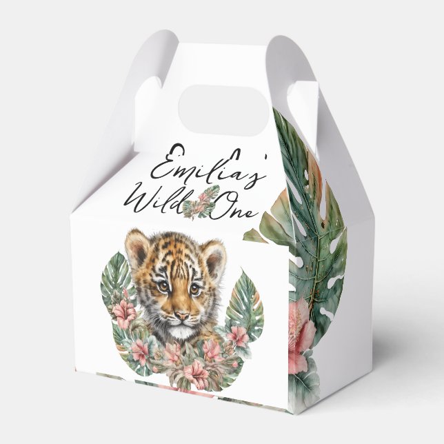 Vattenfärg Safari Vilda Ett Baby Tiger Unge Födels Presentaskar (Framsidan Sidan)