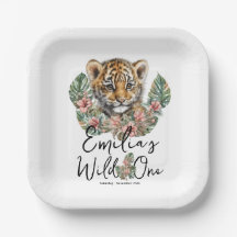 Vattenfärg Safari Wild One Baby Tiger Unge Födelse