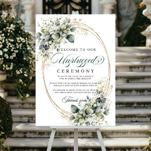 Vattenfärg Salvia Grön Avstängd Ceremoni Bröllop Poster