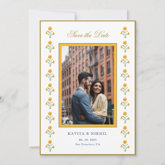 Vattenfärg sammetblomma  Foto Spara datum Datumet (Framsida)