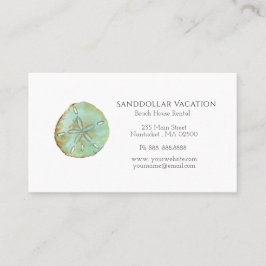 Vattenfärg Sand dollar nautiskt visitkort