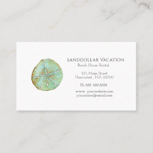 Vattenfärg Sand dollar nautiskt visitkort