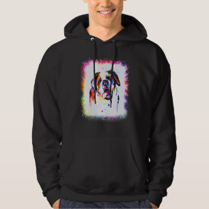 Vattenfärg Sankt Bernhardshund Pojke Flicka Tie Dy Hoodie
