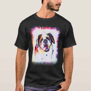 Vattenfärg Sankt Bernhardshund Pojke Flicka Tie Dy T Shirt