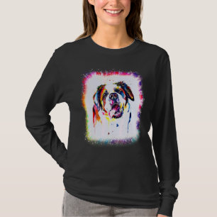 Vattenfärg Sankt Bernhardshund Pojke Flicka Tie Dy T Shirt