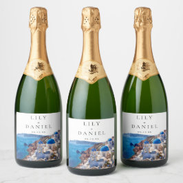 Vattenfärg Santorini Grekland Destination Bröllop