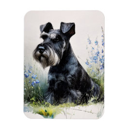 Vattenfärg Schnauzer Flexibel Magnet