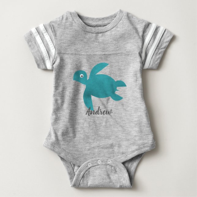 Vattenfärg Sea Turtle Monogram Tröja (Framsida)