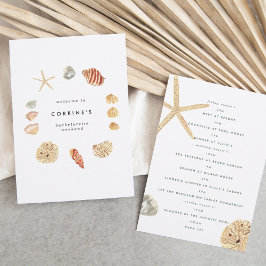 Vattenfärg Seashells Bachelorette Party Itinerary Inbjudningar