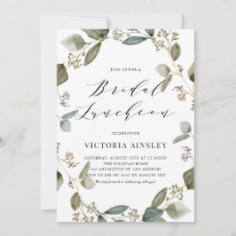 Vattenfärg Seed Eucalyptus Möhippa Luncheon Inbjudningar