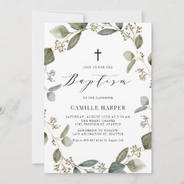 Vattenfärg Seed Eucalyptus Utandningsutandning Bap Inbjudningar