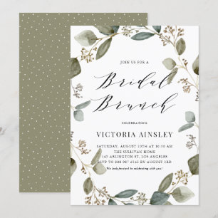 Vattenfärg Seedad Eucalyptus Möhippa Brunch (vatte Inbjudningar