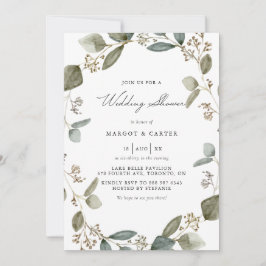 Vattenfärg Seedad Eucalyptus Möhippa för krans Inbjudningar