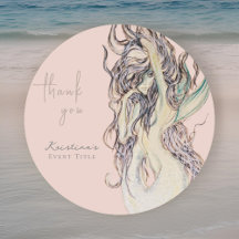 Vattenfärg Sexig Havfrusrosa Tack