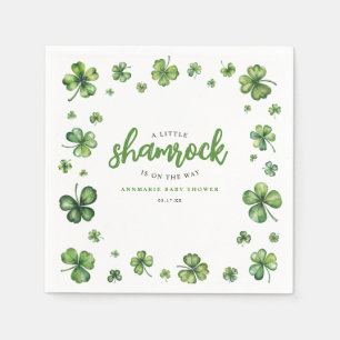 Vattenfärg Shamrock Baby dusch Pappersservett