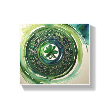 Vattenfärg Shamrock Celtic Knut Canvastryck
