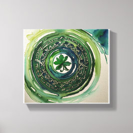 Vattenfärg Shamrock Celtic Knut Canvastryck
