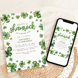 Vattenfärg Shamrock Födelsedagsfest Inbjudan