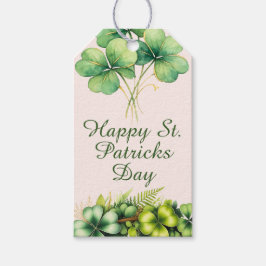 Vattenfärg Shamrock Presentkort för St. Patrick's  Presentetikett