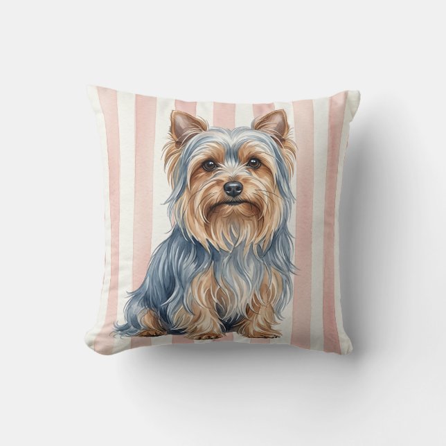 Vattenfärg Silky Terrier Kuddcover Kudde (Framsida)