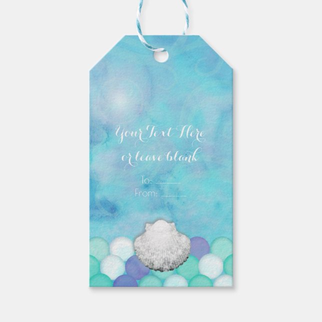 Vattenfärg Sirenfjäll Födelsedagsfest Förmån Presentetikett (Framsidan)