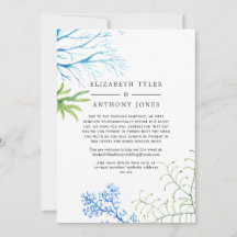 Vattenfärg sjögräs bröllop reducerad gästlista