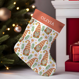 Vattenfärg Skandinavian Gnome Cute jul Liten Julstrumpa