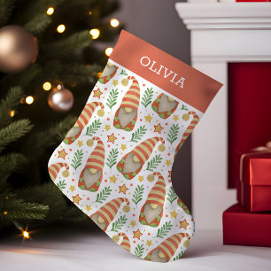 Vattenfärg Skandinavian Gnome Cute jul Liten Julstrumpa