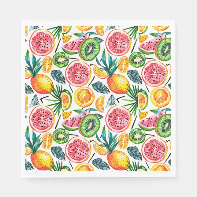 Vattenfärg skisserad mönster i Dragon-päls Pappersservett (Framsidan)