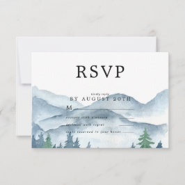 Vattenfärg Skog Bröllop RSVP Svarskort OSA Kort