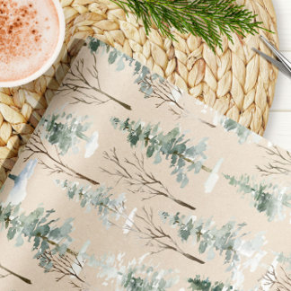 Vattenfärg Skogs Kraft Julpresentpapper Presentpapper
