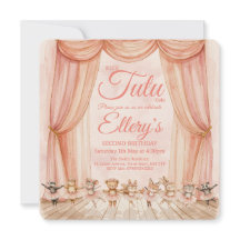 🦊🐰🩰 Vattenfärg Skogsbalettinbjudningar