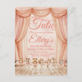 🖌️🦊🐰🩰 Vattenfärg Skogsbalettinbjudningar Vykort